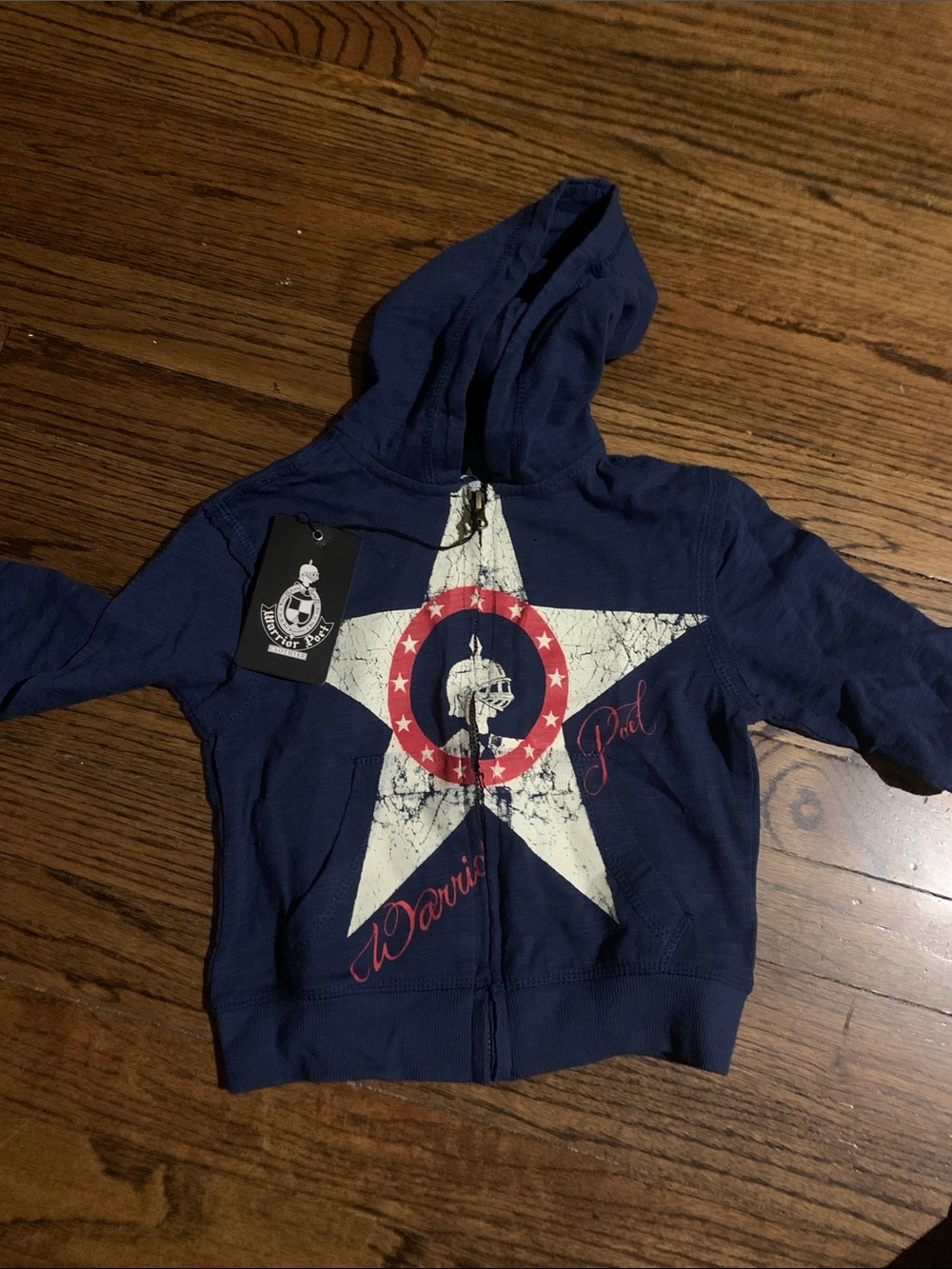 NWT Kids Navy Hoodie with Star Graphic -size 3T